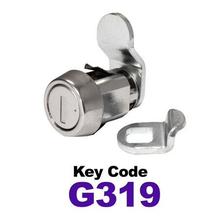 Global RV SS Compartment Lock, Cam/Blade Style, 7/8in Press in, Offset Blade, fit 5/8in Use, Keyed, G319 CLB-319-78SI-SS